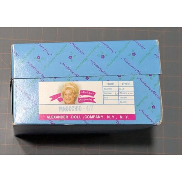 Madame Alexander Pinocchio Doll 8" Red Bow tie Disney Stand Original Box - Picture 4 of 12